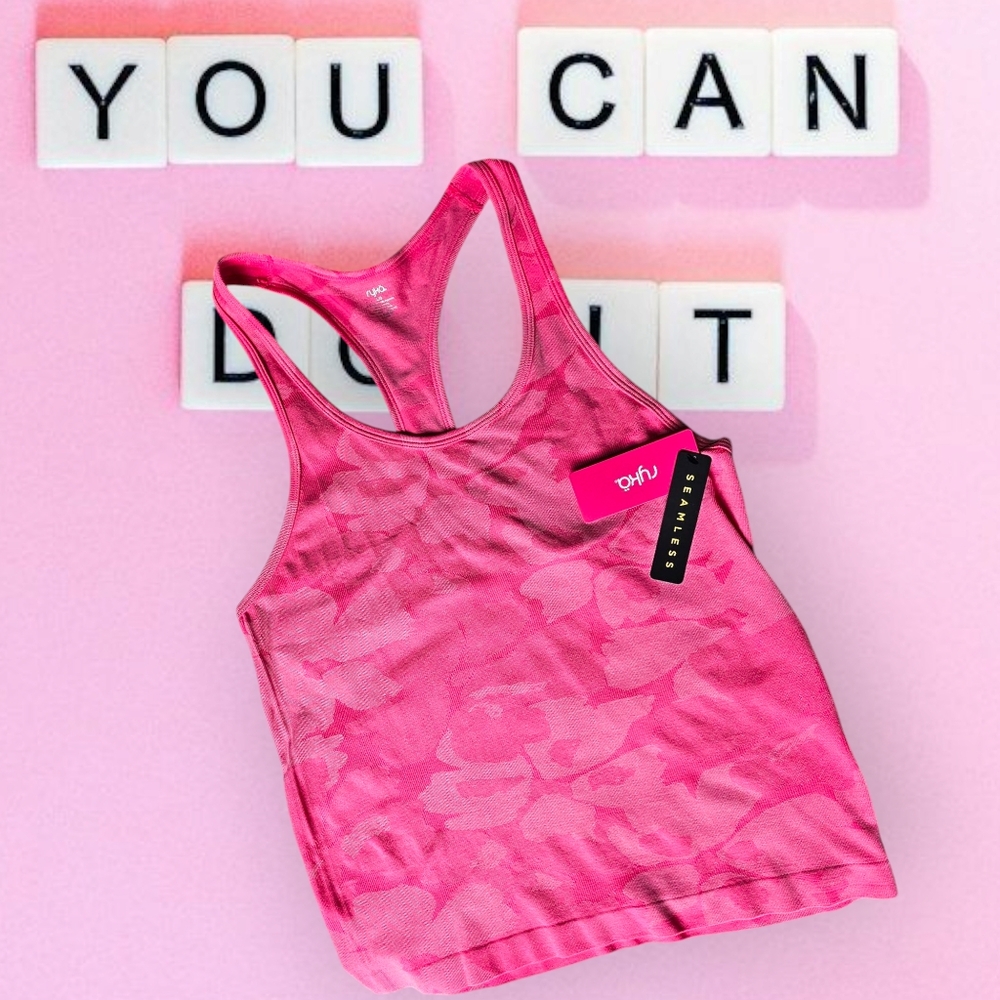 Ryka Pink Seamless Racerback Floral Tank Top